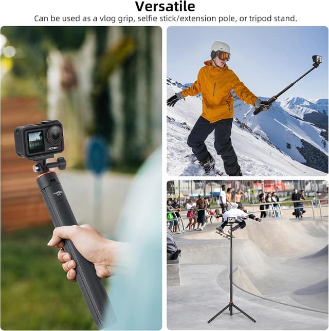 Detalle de 53.5"/136cm 2-in-1 Selfie Stick Tripod Kit for DJI Action 5 Pro/4/3 & Osmo 360