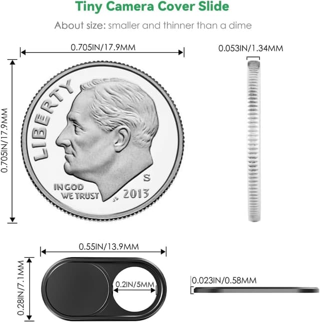 Detalle de CloudValley Webcam-Abdeckung aus Metall 2 Stück