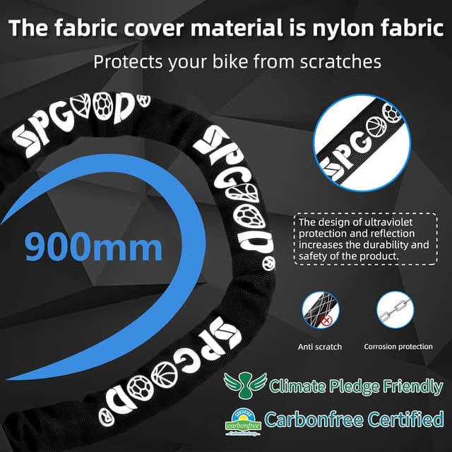 Detalle 2 de SPGOOD Bike Lock 90 cm 6 mm Steel Chain