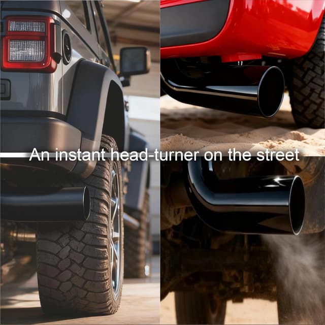 Thumbnail 6 de 5" to 6" Exhaust Elbow with Clamp (Chrome/Black Coating) — No Welding Required