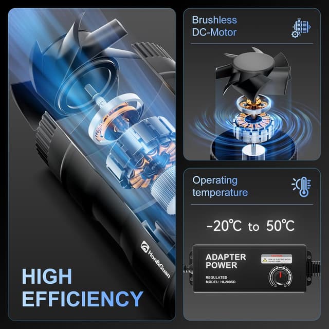 Thumbnail 1 de Hon&Guan 200mm Rohrventilator 1060 m³/h Rohrlüfter 🌀