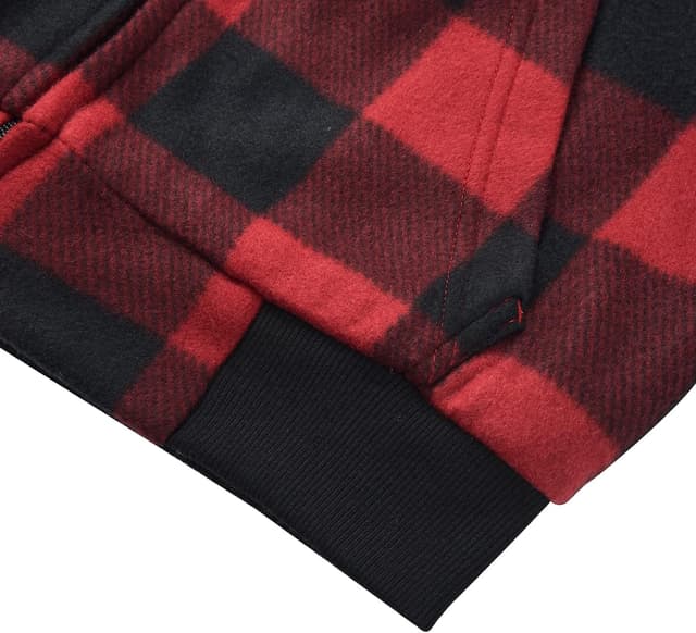 Detalle 1 de geeksport Fleecejacke Herren mit Kapuze – gefütterte Sweatjacke mit durchgehendem Reißverschluss