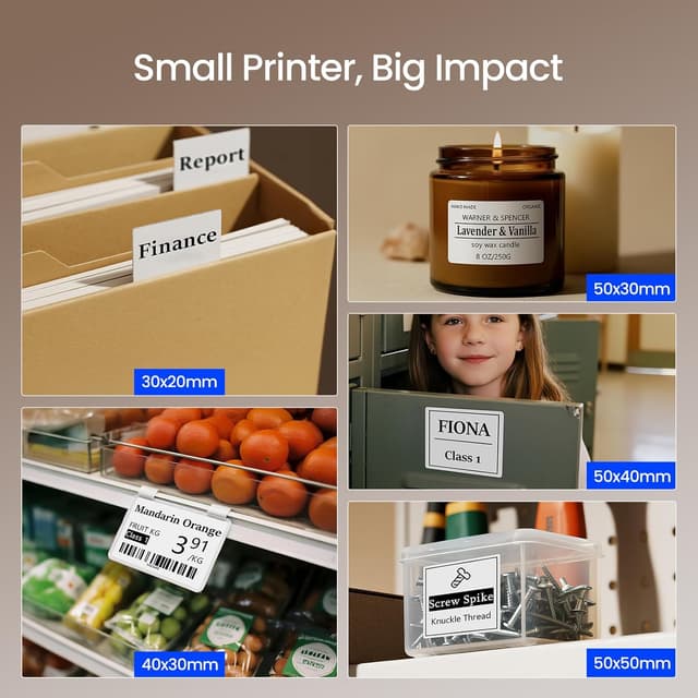 Detalle de CLABEL 6 rotoli nastro termico bianco 50x40 mm per stampanti di etichette