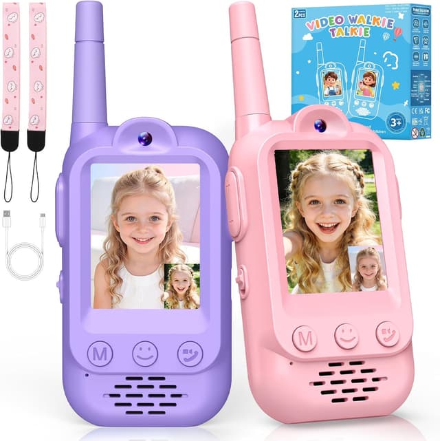 Detalle de Wootoyz video walkie talkies for kids (Pink) – video calling, voice effects and rechargeable play