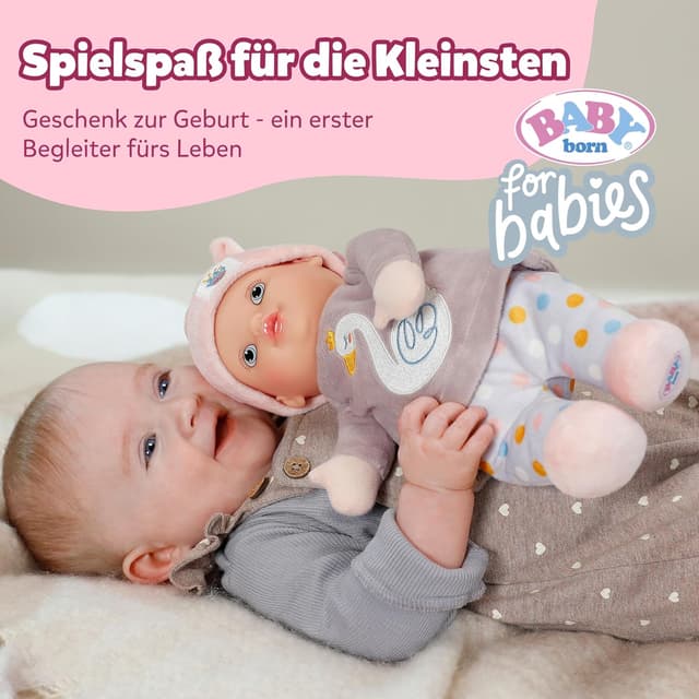 Detalle 2 de BABY born for babies Sweetie Mauve – weiche 30 cm Puppe mit integrierter Rassel, für Neugeborene geeignet