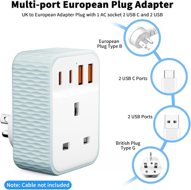 Detalle de UK to US plug adaptor 5 in 1 with USB