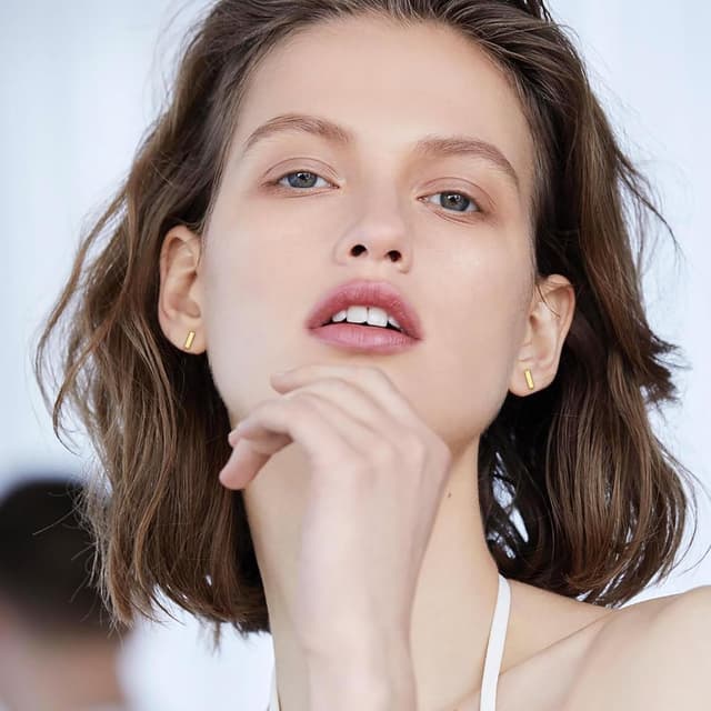 Detalle de Hasnsofie Ohrstecker aus 925 Sterling Silber für Damen & Mädchen (Stern/Rund/Stab) – kleine Stecker mit Geschenkbox