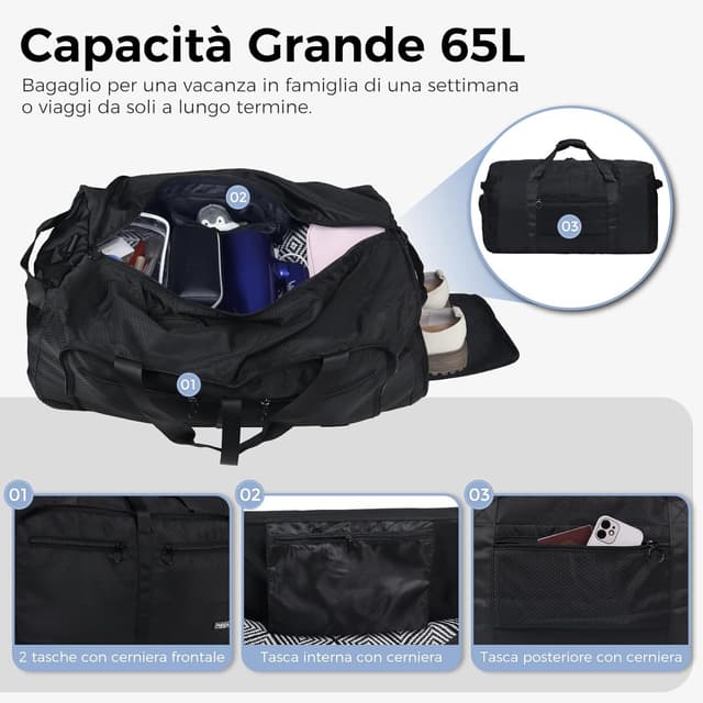 Thumbnail 2 de Fmeida 65L Borsone da viaggio unisex con scomparto scarpe