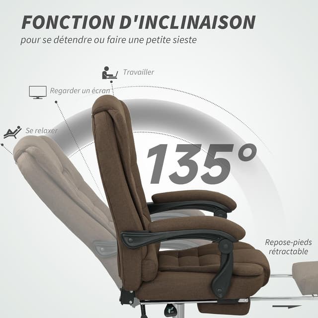 Thumbnail 4 de Vinsetto fauteuil de bureau ergonomique 120 kg