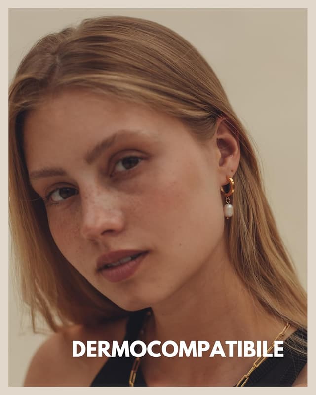 Detalle de GD GOOD.designs Orecchini in perle d’acqua dolce creola da donna in oro 18 carati o argento