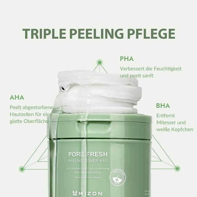 Thumbnail 6 de MIZON PORE FRESH PEELING TONER PAD (x60) für empfindliche Haut