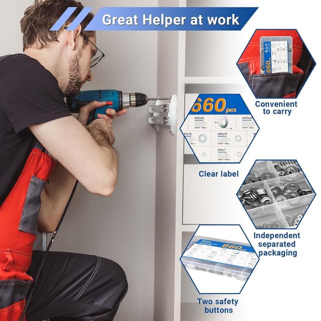 Thumbnail 6 de Xyxu 660pcs Stainless Steel Washers