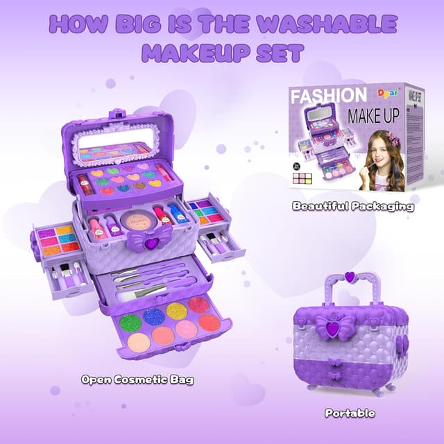 Detalle 2 de Kids Makeup Kit 54 Pcs Purple ๐