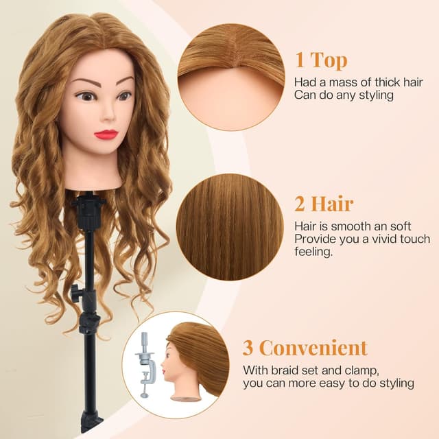 Thumbnail 2 de Neverland Frisierkopf 24 Zoll 80% Echthaar 🧑🎓