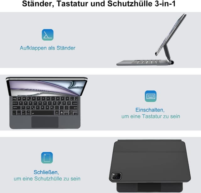 Thumbnail 3 de SENGIBRICH Magic Tastaturhülle iPad Air 11" Schwarz