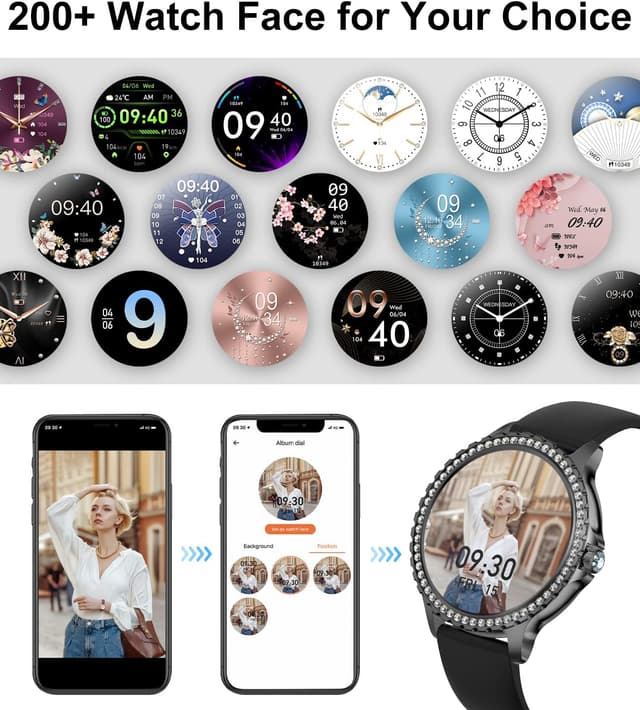 Thumbnail 5 de LIGE Smartwatch Damen, Smartwatch mit Telefonfunktion 1.32'' Zoll Voll Touchscreen Fitnessuhr Damen mit SpO2 Herzfrequenz Schlafmonitor, IP67 Wasserdicht Schrittzähler Uhr Damen für Android iOS
LIGE Smartwatch Damen, Smartwatch mit Telefonfu…
