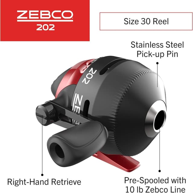 Detalle de Zebco 202 & 404 Spincast Reels and Fishing Rod Combos (2-Pack) with Pre-Spooled Line