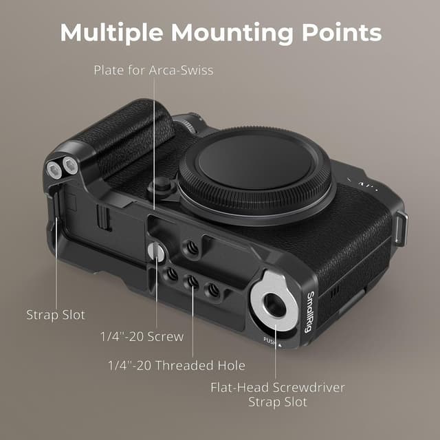 Detalle de SmallRig 4876 X-M5 L-Shape Handgrip with Built-in Arca Quick Release for Fujifilm X-M5