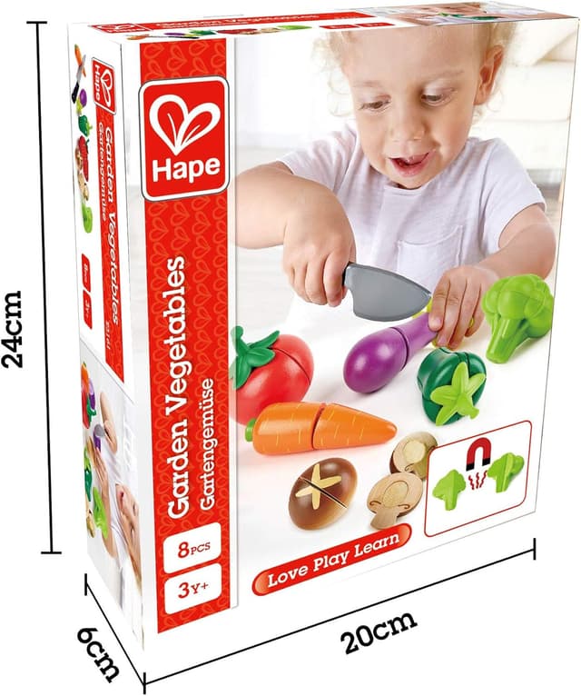 Detalle de Hape Garden Vegetables wooden pretend play food set for kids (3+)