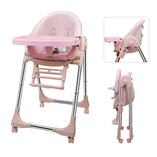 Thumbnail 6 de OUNUO Baby Hochstuhl verstellbar, klappbar und mit Sicherheitsgurt (6 Monate bis 3 Jahre), grün