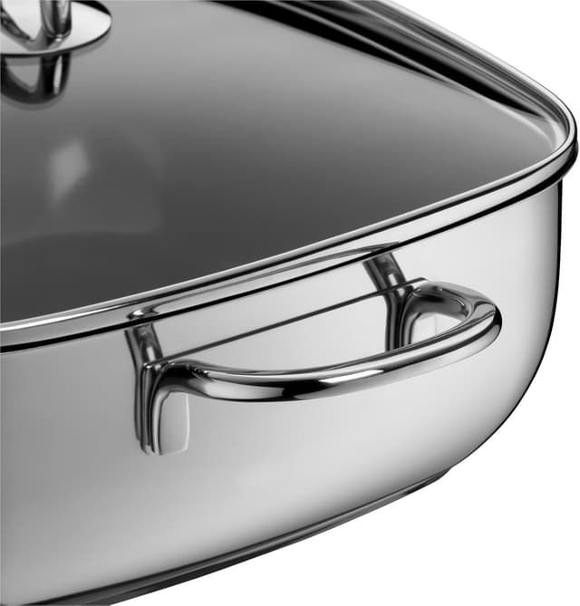 Detalle de Silit Studio Schmortopf mit Deckel (29 x 29 x 10 cm) – backofengeeignet, Induktion, Edelstahl beschichtet