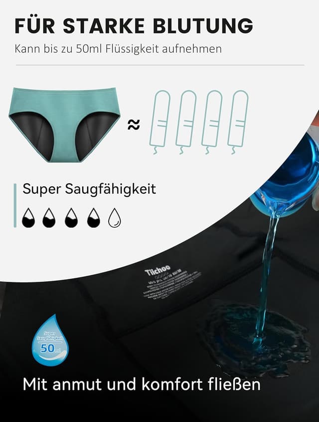 Thumbnail 2 de TIICHOO Periodenunterwäsche starke Blutung Hipster
