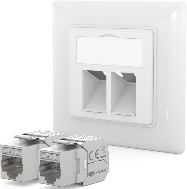 Detalle de HB-DIGITAL 2-Port CAT 7 Netzwerkdose bis 10 Gbit/s