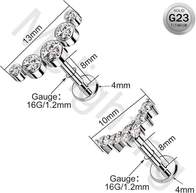 Thumbnail 2 de Melighting Piercing Labret in Titanio orecchini Helix