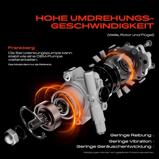 Detalle de Frankberg Servopumpe / Hydraulikpumpe für Lenkung – kompatibel (u. a. 026145155B) für ausgewählte Modelle 1986–1996