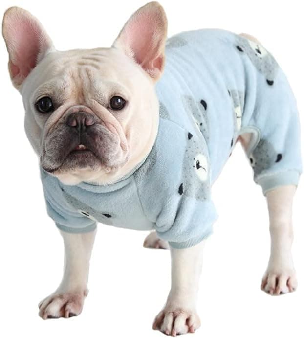 Detalle de BT Bear Dog Pajamas Soft Warm Fleece Jumpsuit (Grey, XL) for small to medium dogs