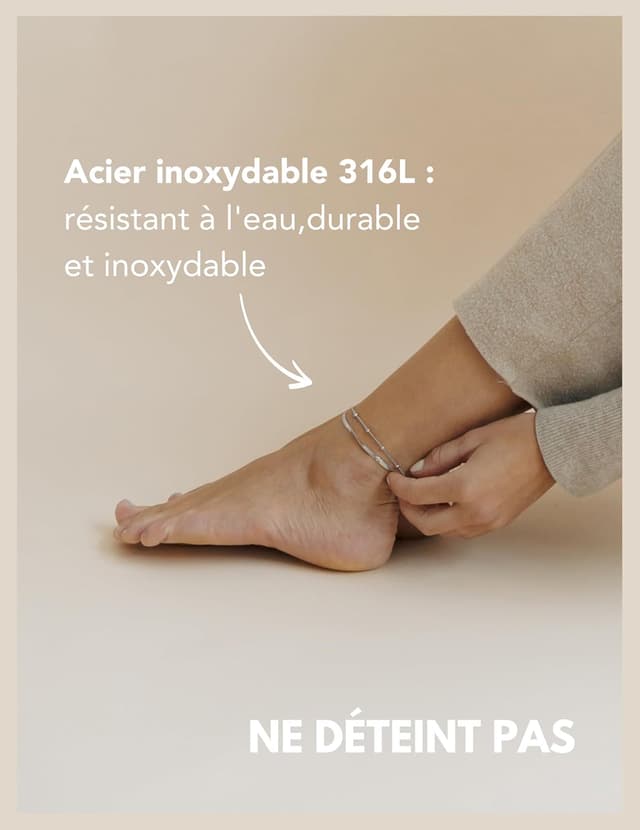 Detalle de GD GOOD.designs Bracelet cheville réglable 22–27 cm 🦶