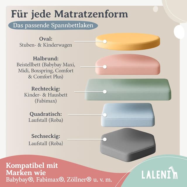 Thumbnail 6 de Laleni Jersey-Spannbettlaken 80x160 cm für Beistellbett & Stubenwagen, 100% Baumwolle, OEKO-TEX, rosa