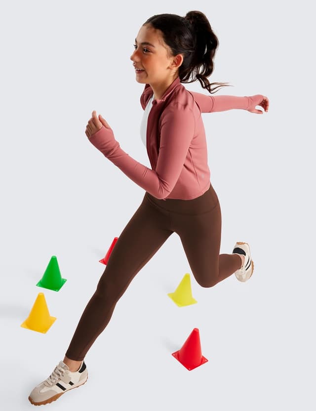 Detalle de CRZ YOGA Mädchen Butterluxe High-Waist Sportleggings (vollständig blickdicht, lang) mit versteckter Bundtasche