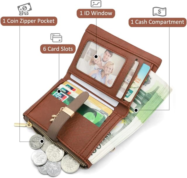 Detalle 2 de GOUNNU Monedero RFID cuero PU 12 cm