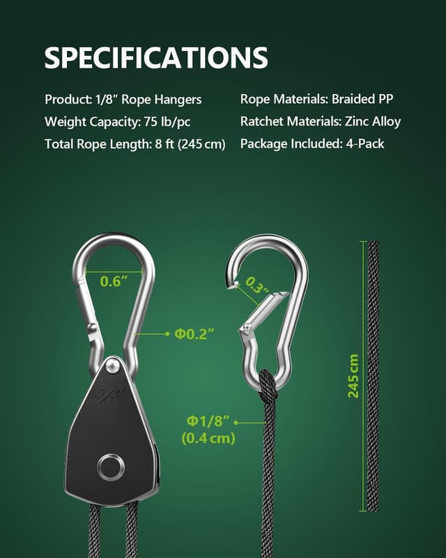 Thumbnail 5 de STAYGROW Rope Hanger 75 lb Capacity