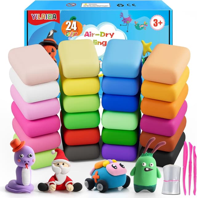 Detalle de YILAIDA Air Dry Clay (24-colour set) – non-toxic ultra-light modelling clay for creative learning