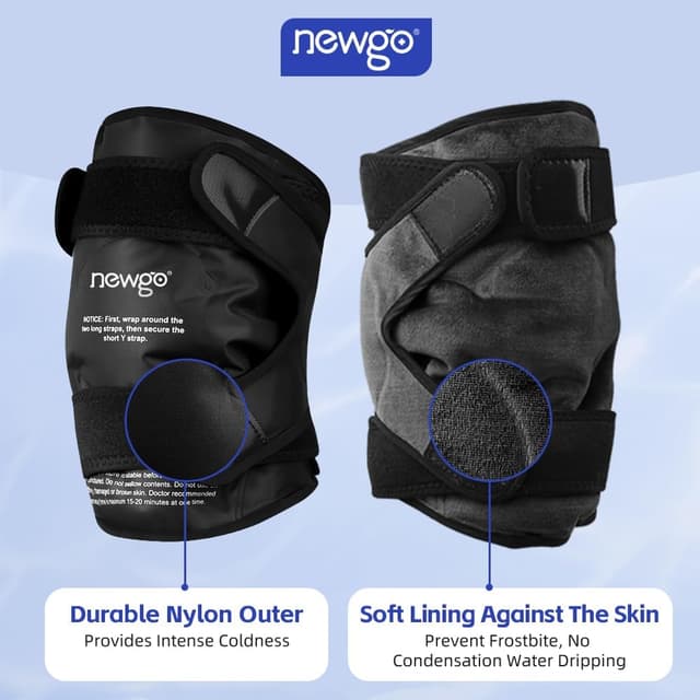 Thumbnail 6 de NEWGO reusable knee ice pack wrap (2-pack) for post-surgery pain relief, swelling and bruising