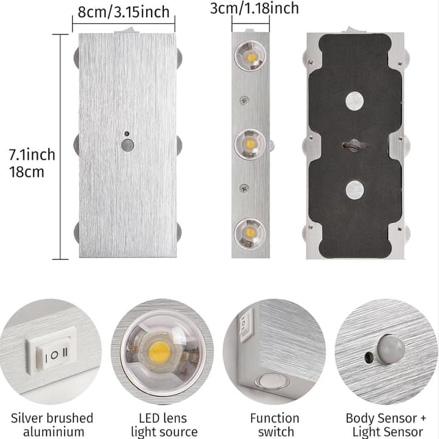 Thumbnail 5 de VOMI Lampara Pared Sin Cable con Sensor de Movimiento