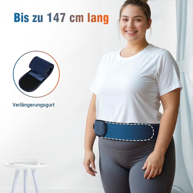 Detalle 2 de Comfytemp Wärmegürtel mit Vibrationsmassage, kabellos (Akku 25 Wh) für Rücken – 18 x 147 cm