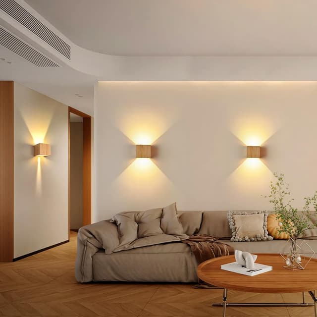 Thumbnail 6 de Doughelec LED-Wandleuchte aus Holz, 6 W, 3000 K warmweiß – innen, IP20, up & down, einstellbarer Abstrahlwinkel