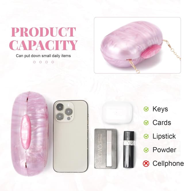 Thumbnail 3 de EVEOUT Acrylic Evening Clutch Bag for Weddings