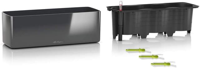 Thumbnail 4 de LECHUZA Cube Glossy Triple anthrazit Selbstbewässernder Pflanzkübel