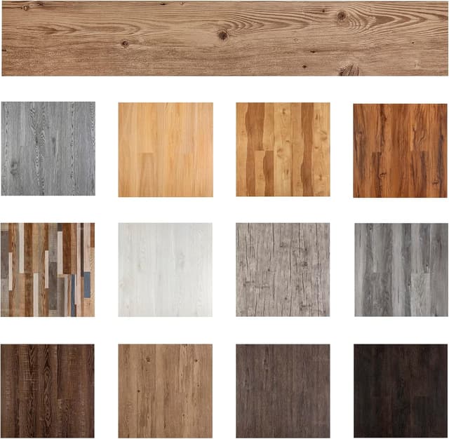 Detalle de FLOREXP Lino Peel and Stick Vinyl Flooring Tiles (Pink Brown Effect) – 2.0mm, 36 Pack, Waterproof