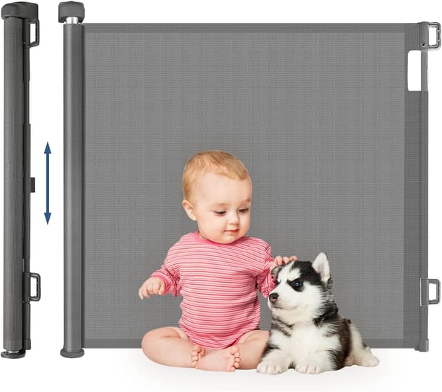 Imagen de HollyHOME Retractable Baby Gate 180 cm โ Extra wide safety gate ๐ช en OfertitasTOP