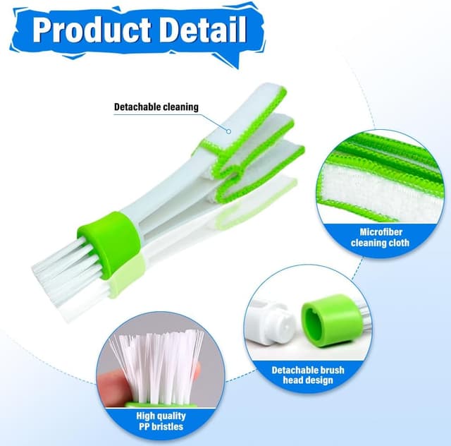 Detalle de JHCHAN car inside windscreen cleaner tool with extendable handle, triangular head and 5 microfibre cloths