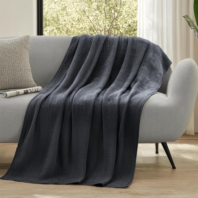 Thumbnail 6 de Dreamzie Couverture en mousseline 150x200 cm en coton Oeko-Tex anthracite