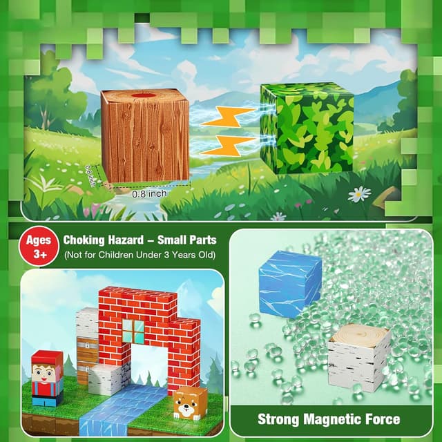 Detalle de 200PCS Magnetic Blocks STEM Building Set