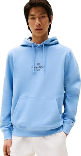 Detalle de Tommy Hilfiger Hoodie Flag Script azul XL