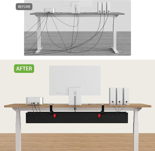 Thumbnail 6 de KEEGH Extra Large 48" Under Desk Cable Management Tray for Cord Hiders