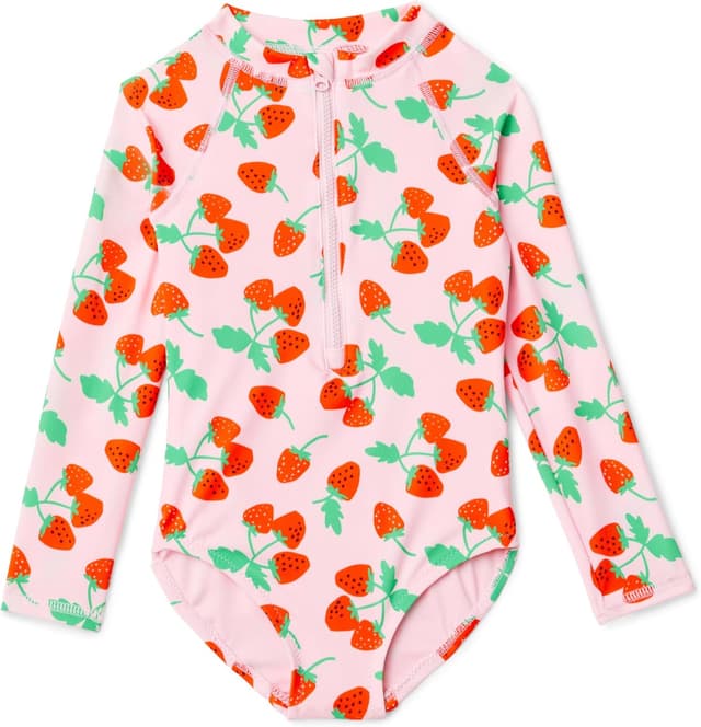 Detalle 2 de Amazon Essentials Girls Rash Guard One-Piece Swimsuit (long-sleeve, centre front zip)